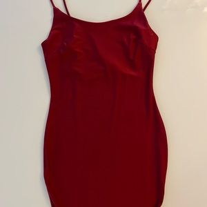 Burgundy Silk Mini Dress